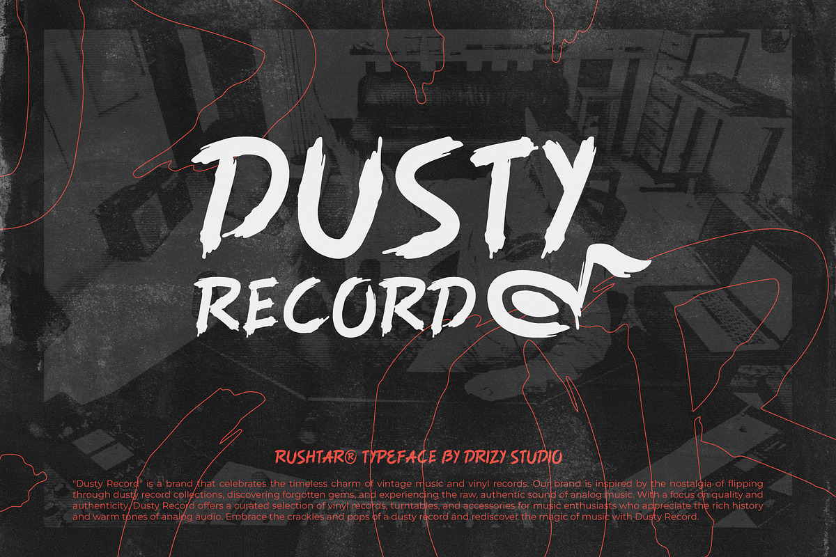 Rushtar - Brush Grunge Typeface, a Handwritten Font by Drizy (Photo 7 of 10)