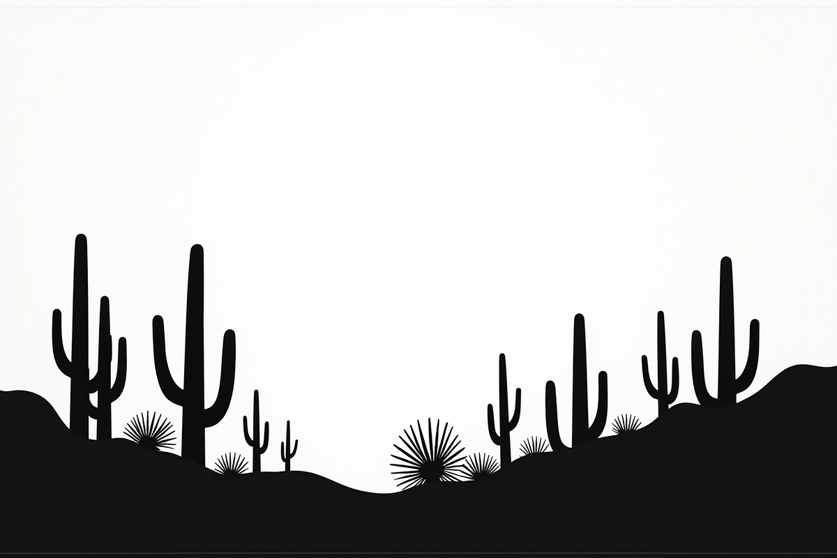 Southwestern Cactus Mountain Vector, an Illustration by hafijul (Photo 15 of 15)
