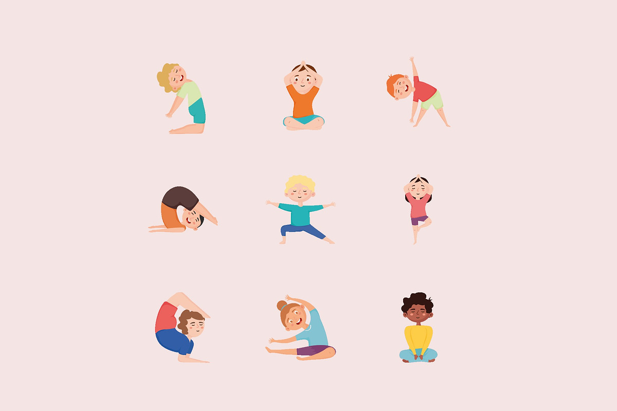 Children Meditating Illustration Set, a Person Illustration by studiogstock (Photo 2 of 3)