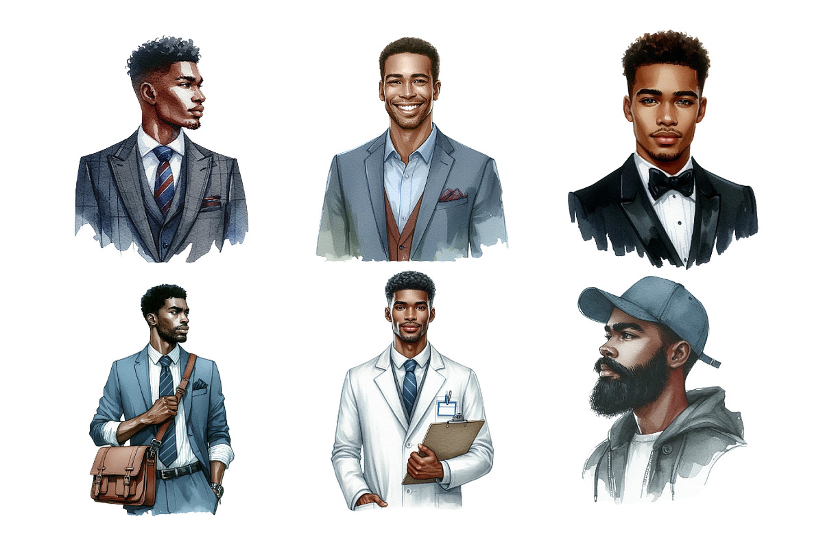 Handsome African Men Clipart, an Illustration by Daily.Designs (Photo 3 of 5)