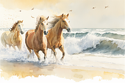 Horse Haven Watercolor Collection, an Animal Illustration by artsy-fartsy (Thumbnail 2 of 9)