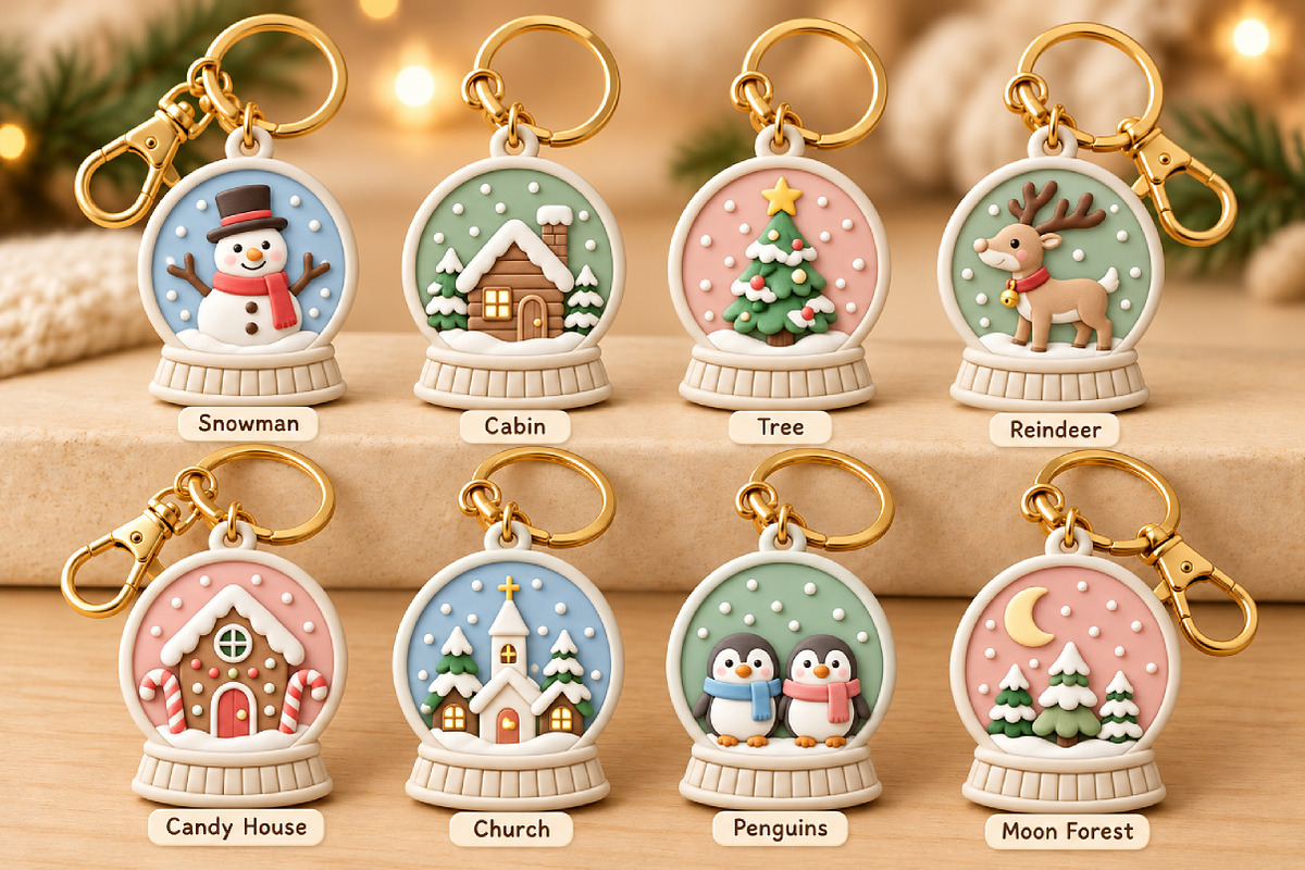 Christmas Snow Globe Keychain STL, an Object 3D Model by Layerology (Photo 3 of 4)