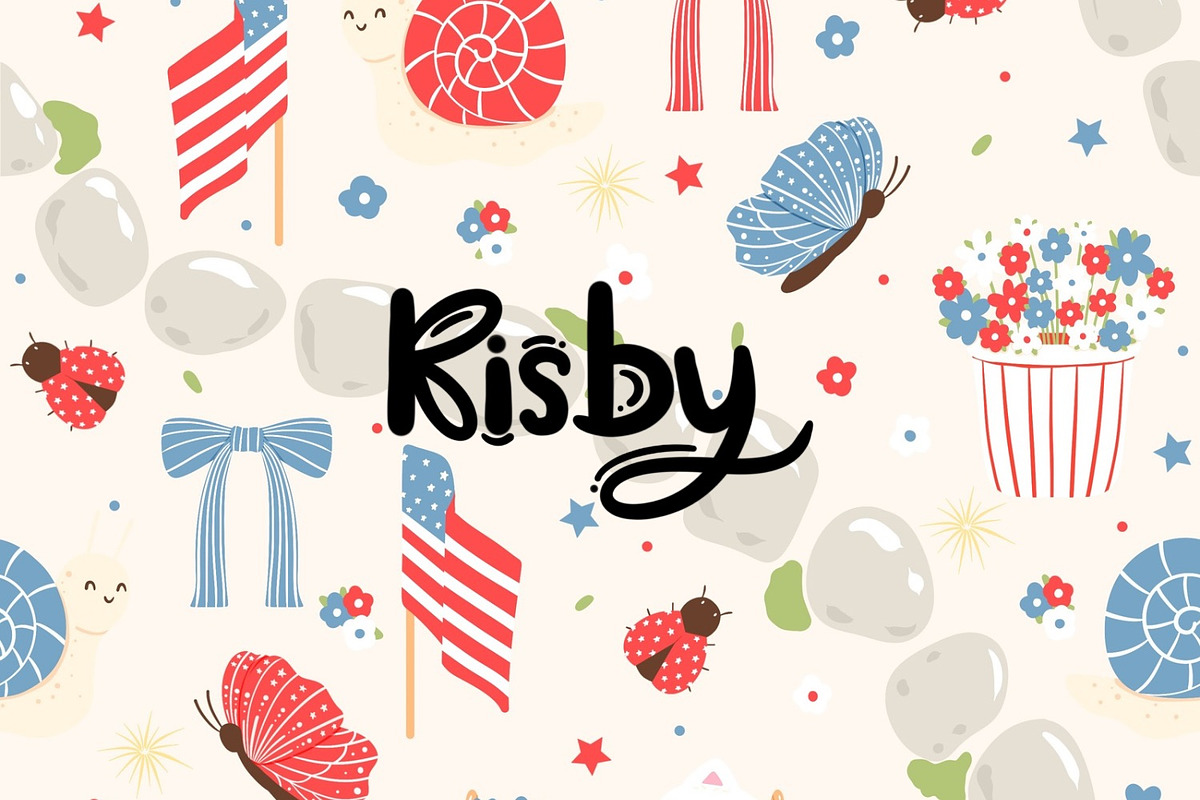 Patriotic Garden Seamless Pattern, a Pattern Graphic by KisbyArt (Photo 1 of 3)