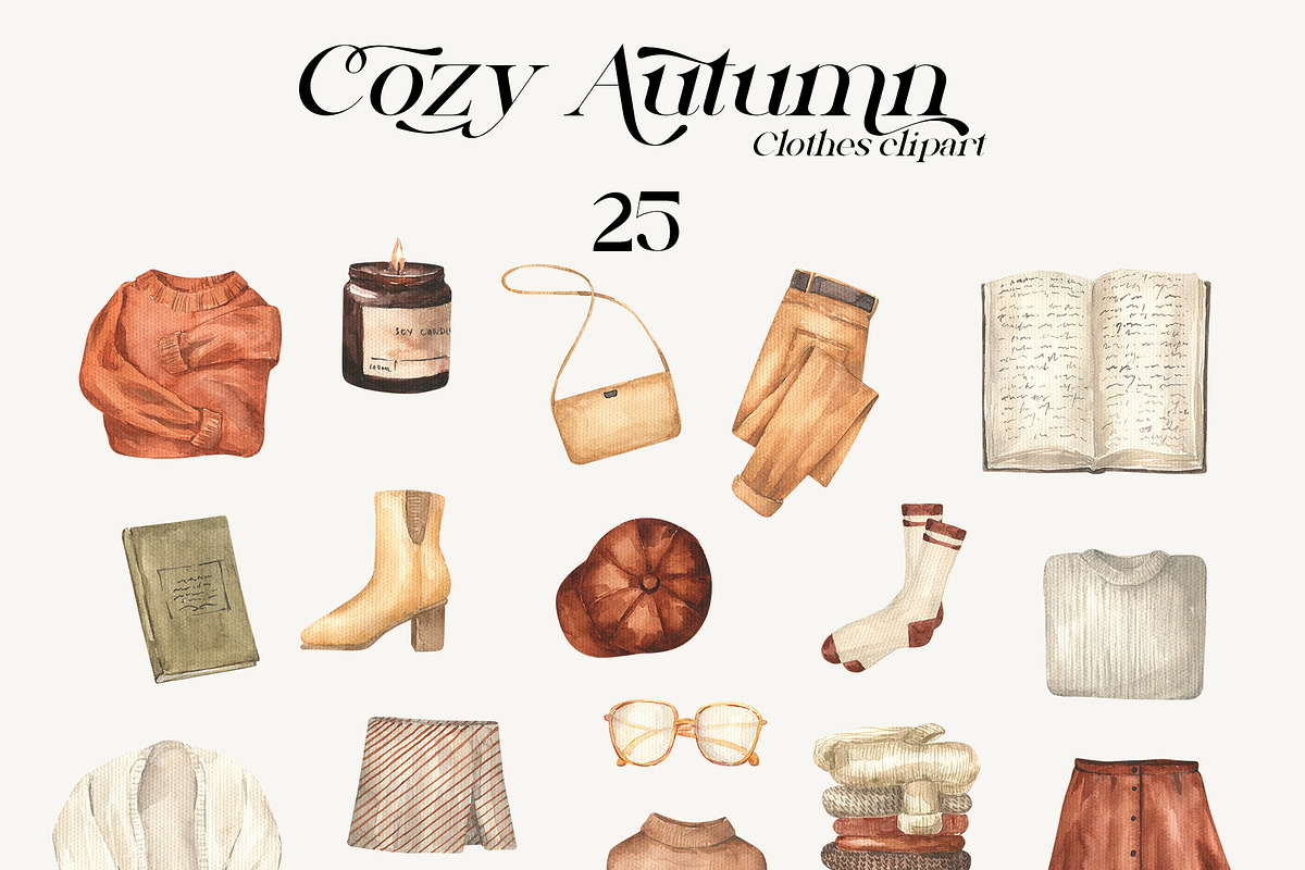 Cozy Autumn Watercolor, a Seasonal Illustration by LiChu Art (Photo 9 of 20)