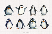 Penguin Clipart Graphics, an Animal Illustration by PaintPixelCo (Thumbnail 5 of 10)