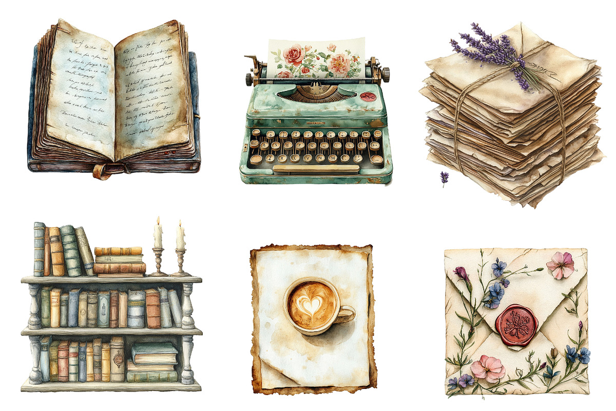 Antique Writer Clipart, an Illustration by CreationArt (Photo 5 of 5)