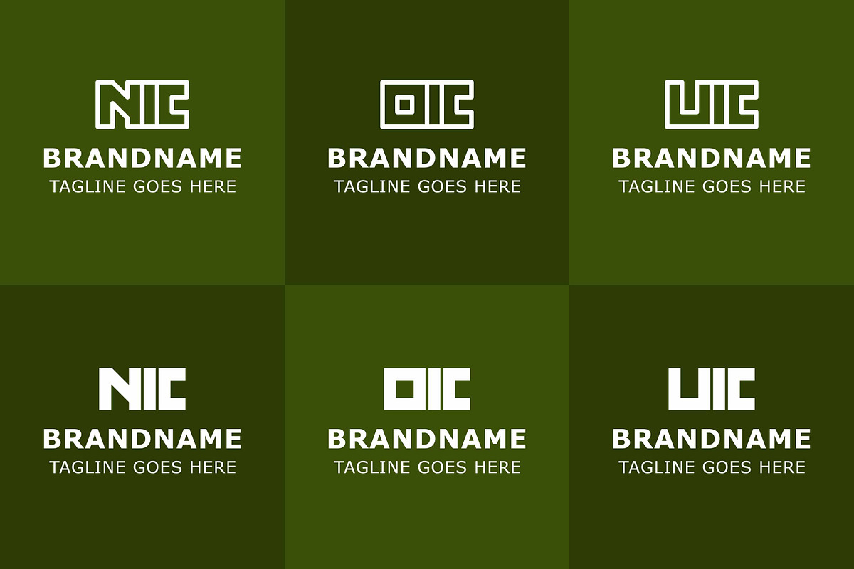 Letters NIC OIC UIC Monogram Logo, a Branding & Logo Template by Pray Art Design Studio (Photo 2 of 2)