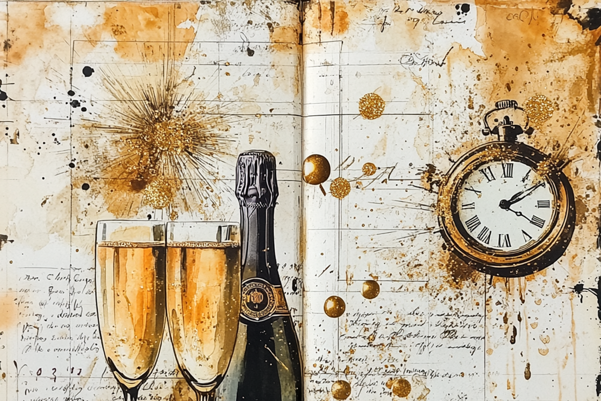 New Year’s Champagne Memories, a Background Graphic by Printable Treasure (Photo 4 of 4)