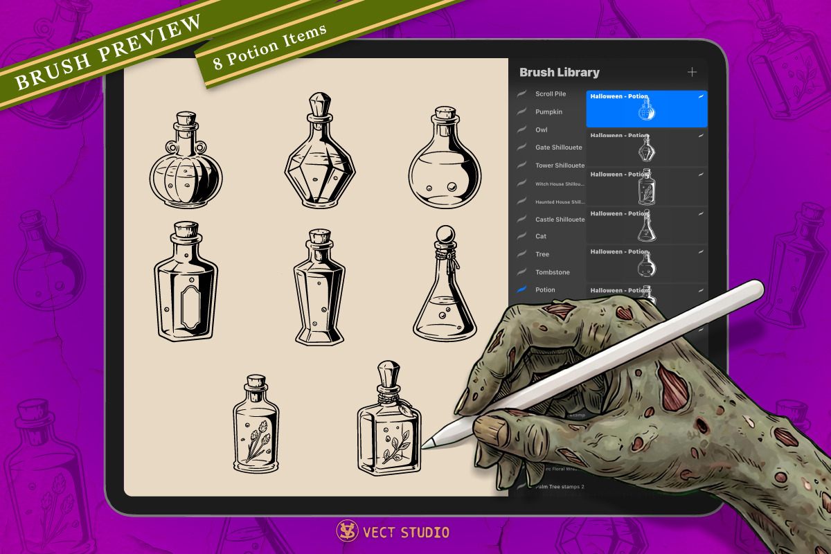 Halloween 209 Stamps Collection, a Brush Add-On by vectstudio (Photo 15 of 39)