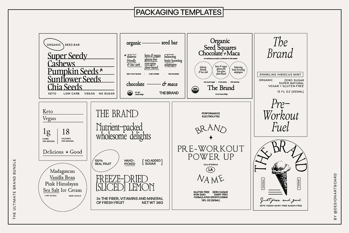 Food Logos & Packaging Kit Vol. 01, a Branding & Logo Template by @designartboard (Photo 5 of 28)