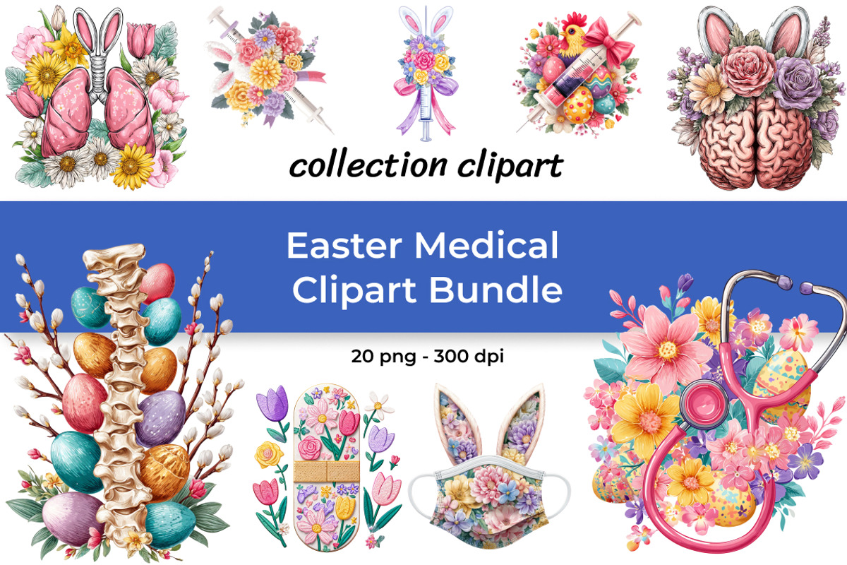Easter Medical Clipart Bundle, a Seasonal Illustration by InkyQueenArt (Photo 1 of 6)