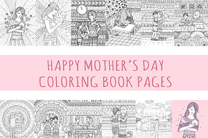 11 Mother's day coloring book page