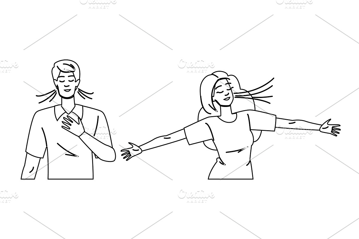 meditation breath relax vector, a Person Illustration by pikepicture