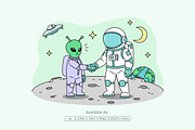 Human Alien Handshake in Space, an Object Illustration by Partikusi Design (Thumbnail 2 of 3)