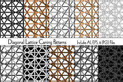Diagonal Lattice Caning Patterns, a Pattern Graphic by Melissa Held Designs (Thumbnail 1 of 4)