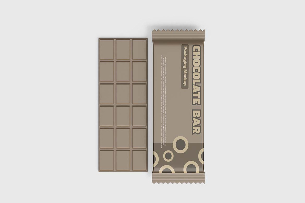 Chocolate Bar Mockup, a Packaging Mockup by tiyasprabawa (Photo 2 of 5)