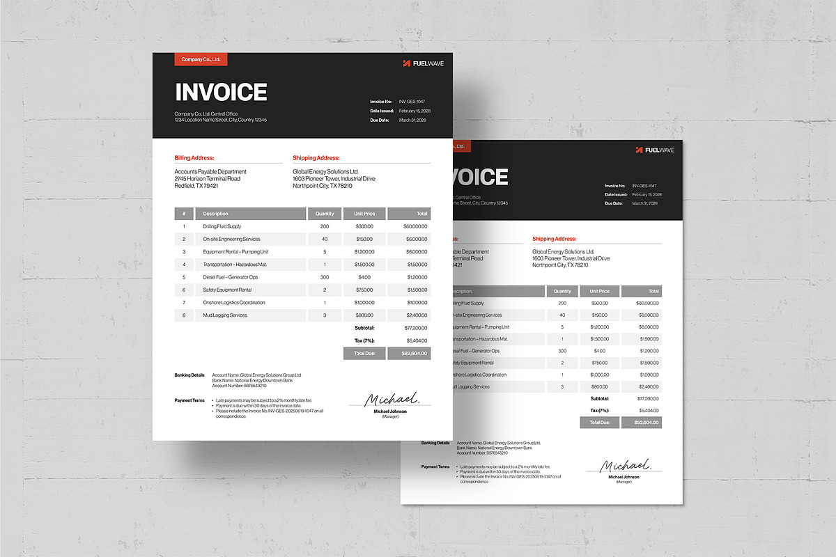 Invoice Template, a Stationery Template by BrandPacks (Photo 2 of 4)