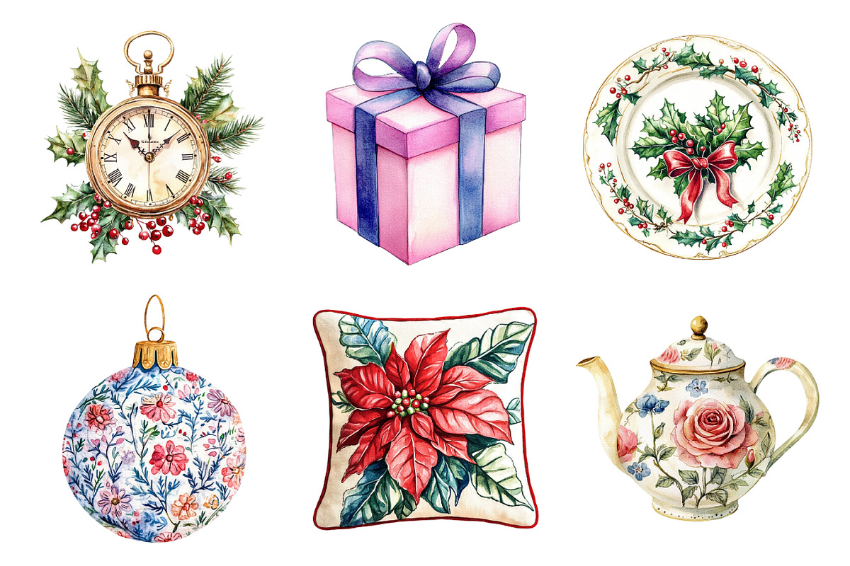 Grand Millennial Christmas Clipart, an Illustration by Daily.Designs (Photo 4 of 5)
