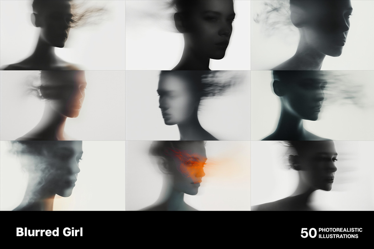 Blurred girl. 50 images, a Person Illustration by Handmadefont (Photo 7 of 12)