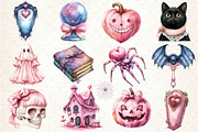 Pink Coquette Girly Halloween Clipar, an Illustration by Dream Creation (Thumbnail 3 of 4)