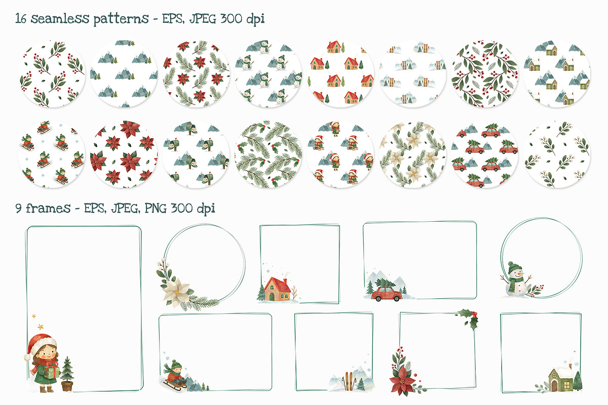 Christmas Watercolor Winter Clipart, a Seasonal Illustration by Hanna's ArtLab (Photo 4 of 6)