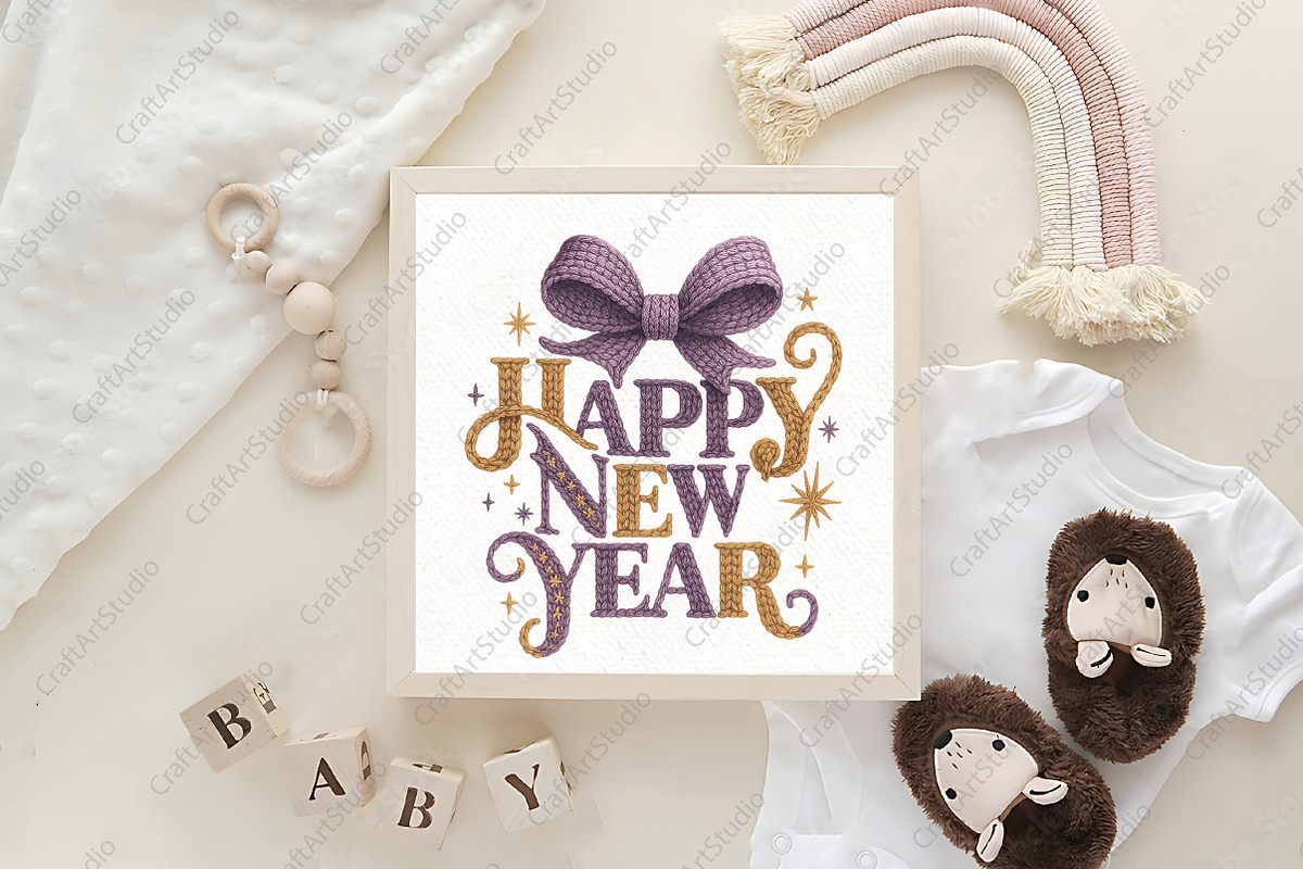 Happy New Year Crochet PNG, an Illustration by CraftArtStudio (Photo 4 of 4)