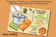 Cooking supplies watercolor clipart, an Object Graphic by Trinibis (Thumbnail 4 of 5)