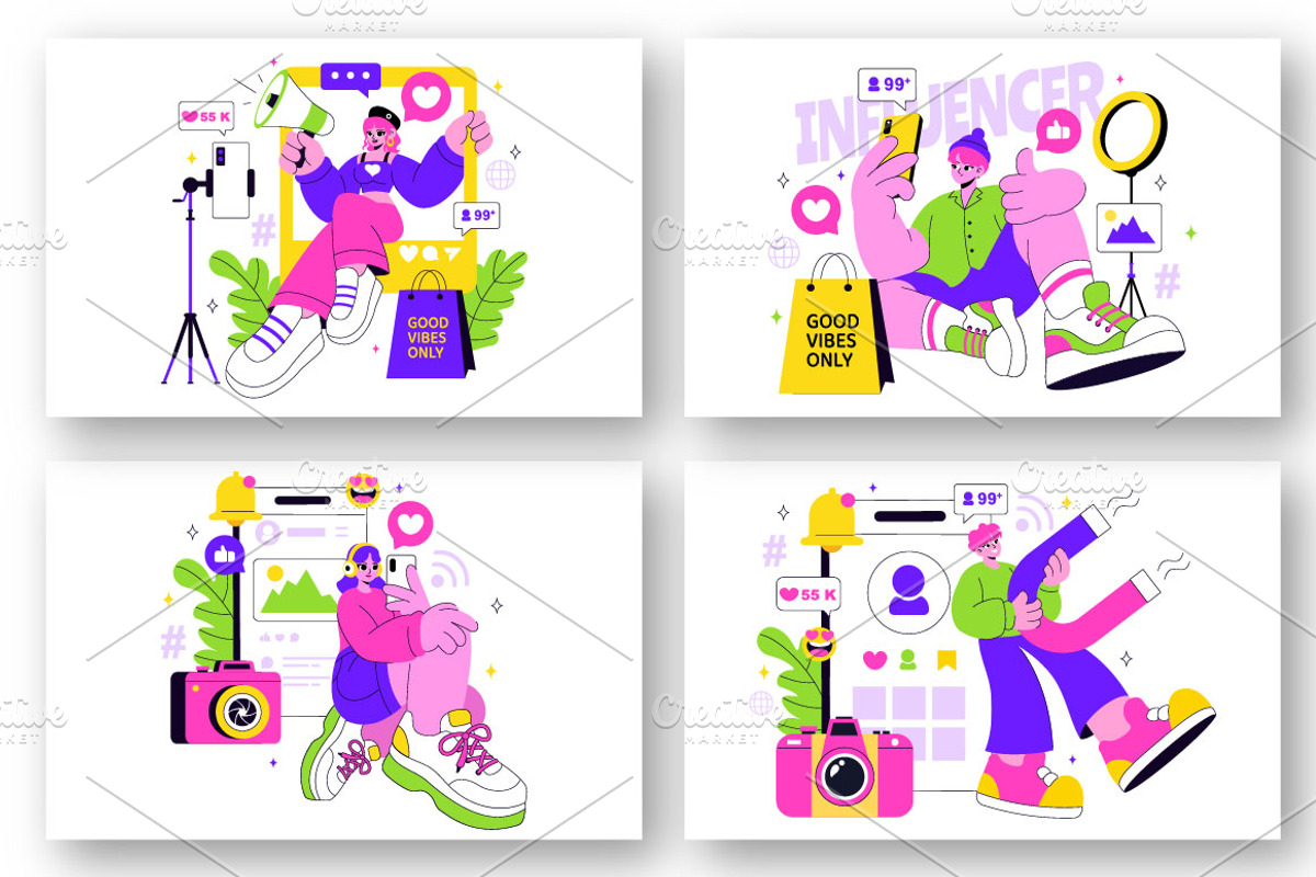 10 Influencer Lifestyle Illustration, a Person Illustration by denayunebgt (Photo 2 of 4)
