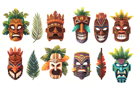Cartoon tiki mask collection, an Arts & Entertainment Photo by ZinetroN