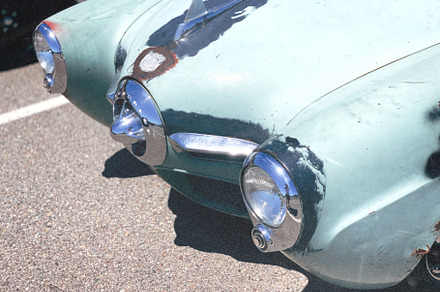 Front of the vintage muscle car