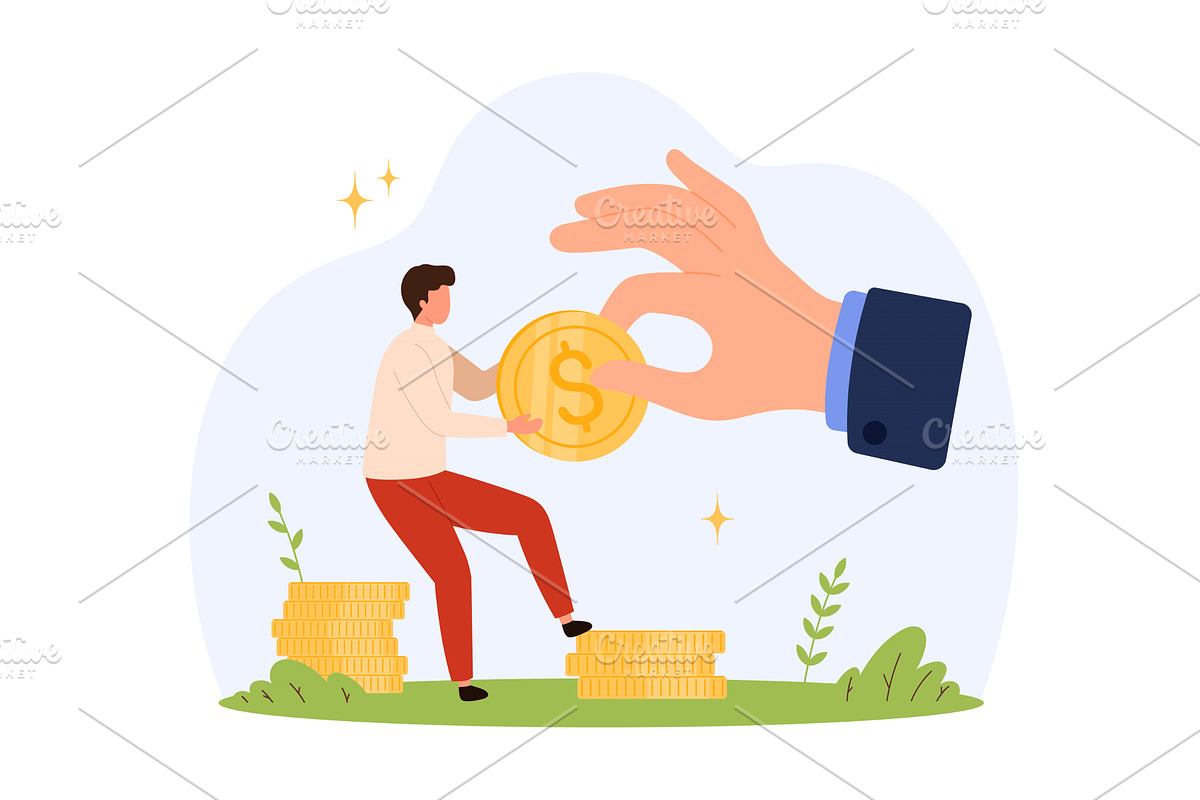Losing Money Large Hand, a Finance Illustration by Flashvector