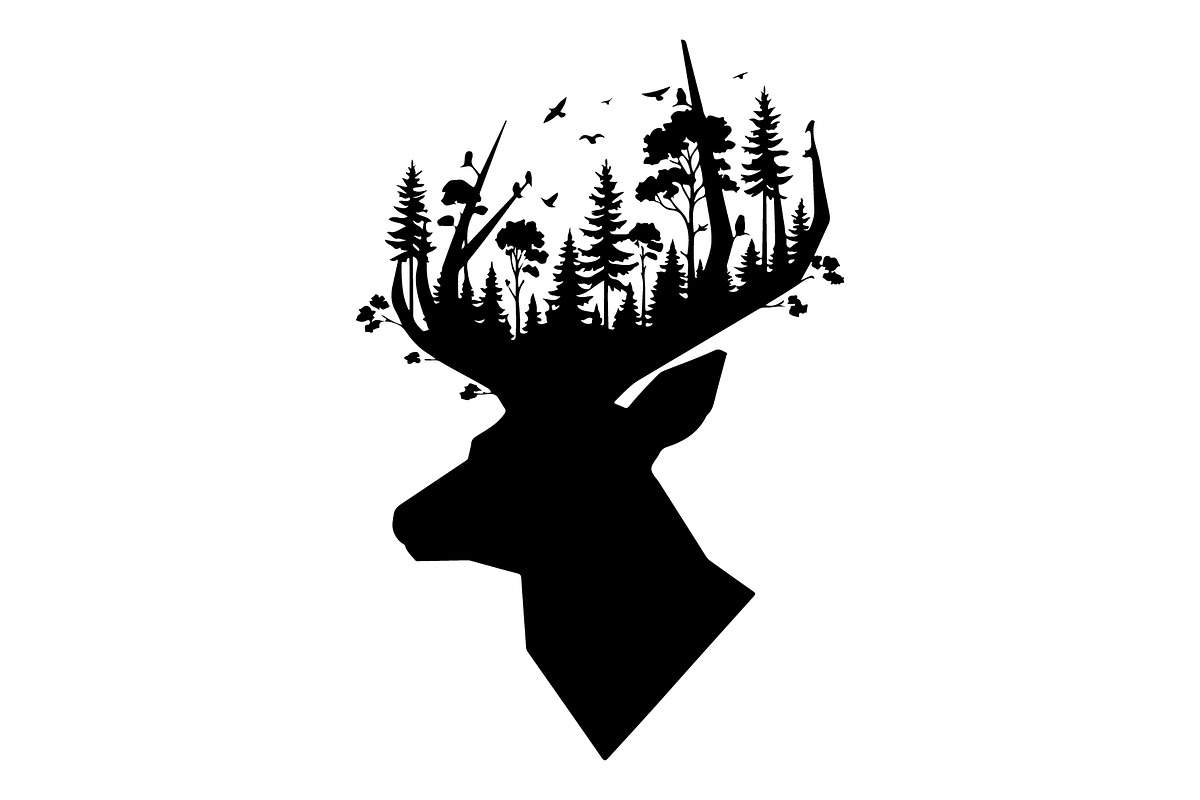 Deer Antler Silhouette Bundle, an Object Illustration by yasushie (Photo 17 of 31)
