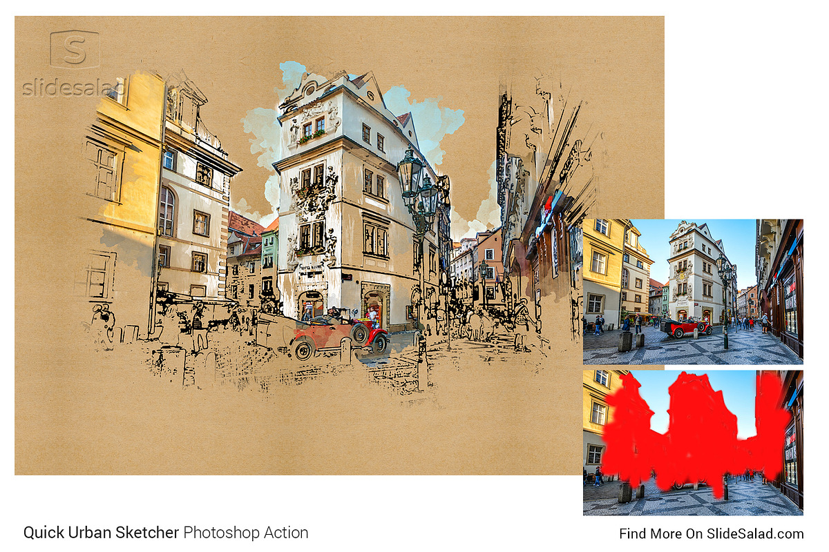 Urban Sketcher Photoshop Action, an Action Add-On by SlideSalad (Photo 4 of 31)
