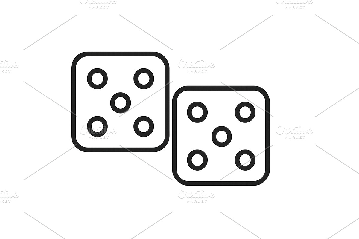 Two six-sided dice resting on a flat, an Object Illustration by ZinetroN