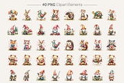 Patchwork Watercolor Animal & Gnomes, an Illustration by Artnoy (Thumbnail 2 of 8)