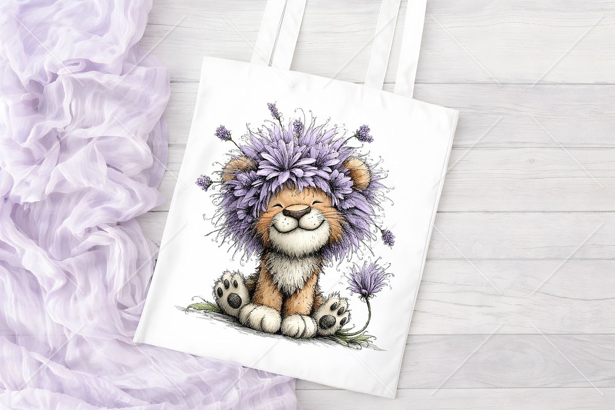 Whimsical Cute Lavender Animals PNG, a Seasonal Illustration by Canvas Craft (Photo 8 of 10)