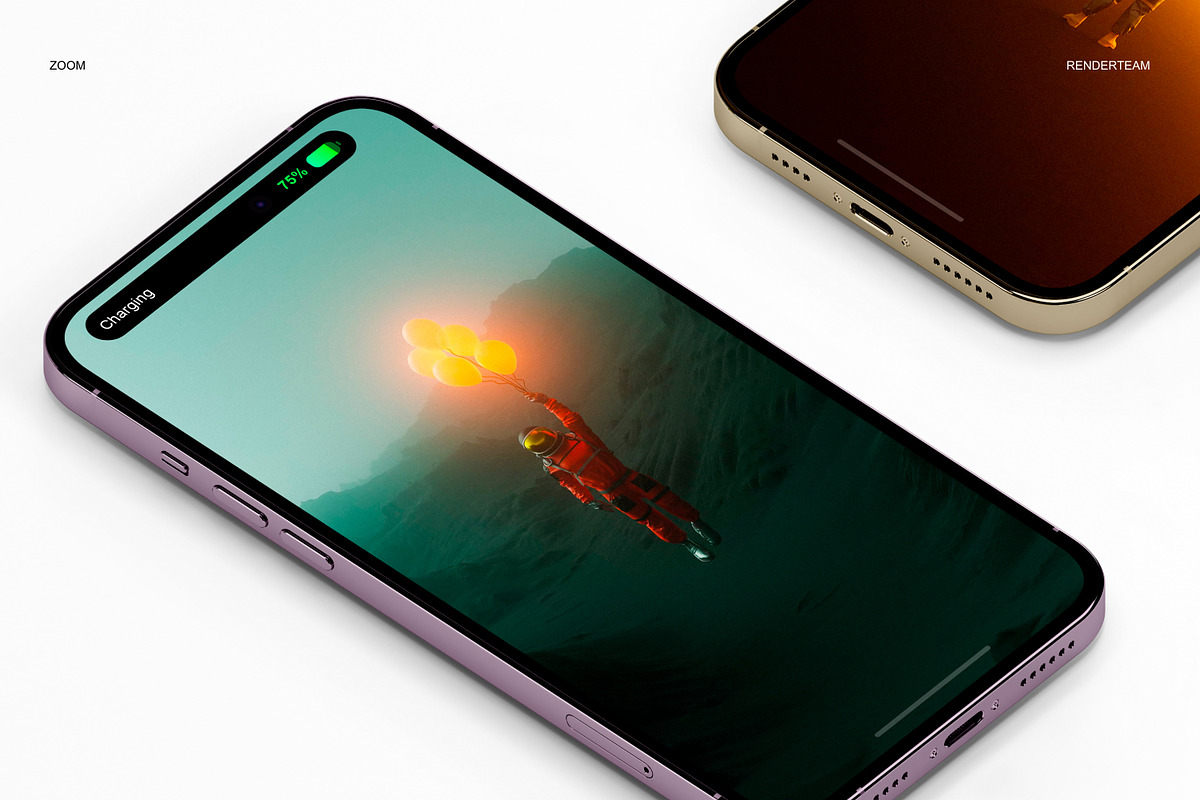 iPhone 14 Pro Mockup Set, an iPhone Mockup by Renderteam (Photo 5 of 7)