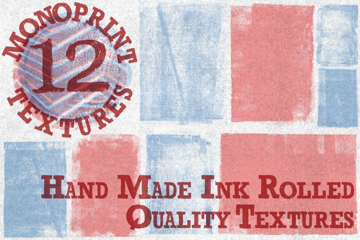 Vintage Handmade Monoprint Textures