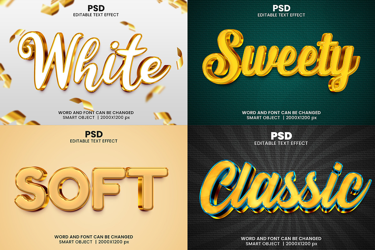 30 Golden 3d Text Effect Bundle PSD, a Layer Style Add-On by bdrobin (Photo 4 of 8)
