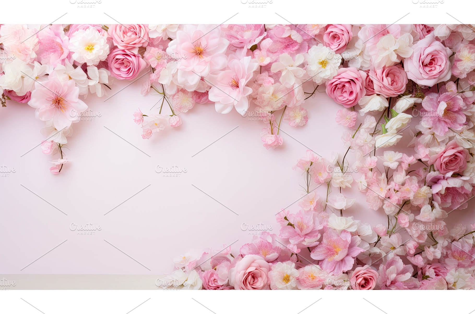 blossom pink flower corner ai, a Nature Photo by pikepicture