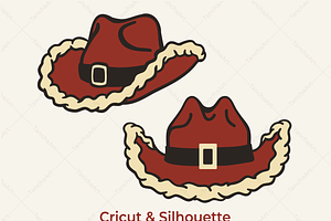 Cowboy Christmas Hat Clipart Set, a Seasonal Illustration by TanchaArt