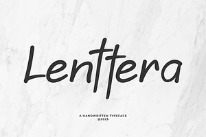 Lenttera Handwritten Font, a Handwritten Font by Artiveko