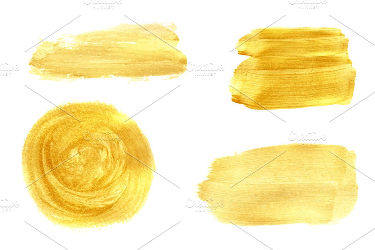 Watercolor gold spots and banners, a Texture Graphic by mcherevan