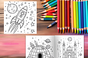 Space Adventure Coloring Pages Kids, a Technology Illustration by LA Design (Thumbnail 9 of 10)