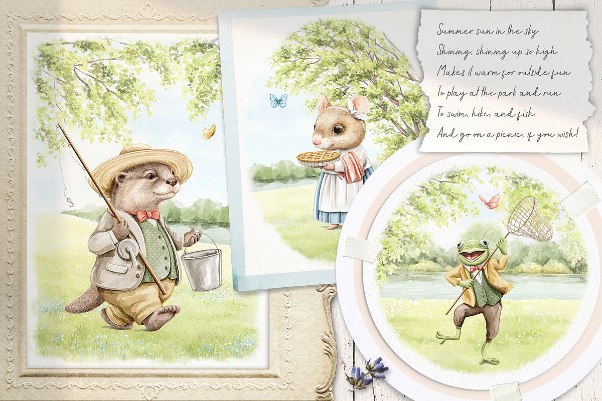 Little picnic party by the river, an Animal Illustration by Mimomy (Photo 12 of 13)