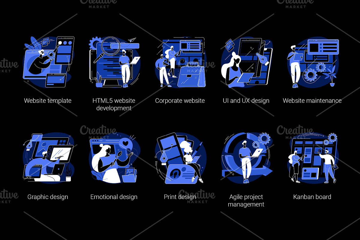 50 Development UI illustrations, a Templates & Theme by Visual Generation (Photo 9 of 12)