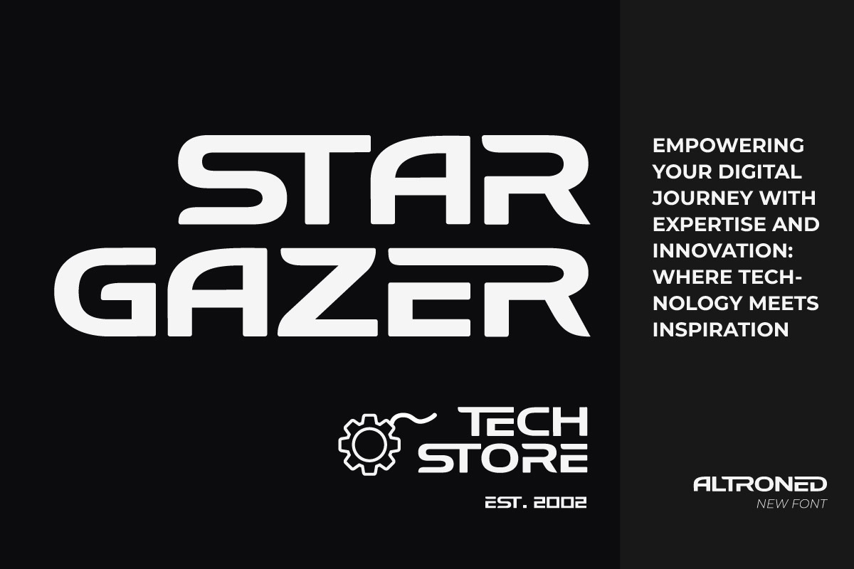 Altroned - Tech Logo Font, a Sans Serif Font by twinstd (Photo 6 of 9)