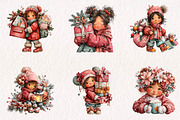 Christmas Girl clipart, a Seasonal Illustration by CreationArt (Thumbnail 2 of 7)