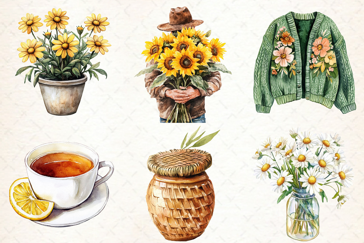 Summer Honey Garden Clipart, an Illustration by Libby Wishes (Photo 4 of 7)