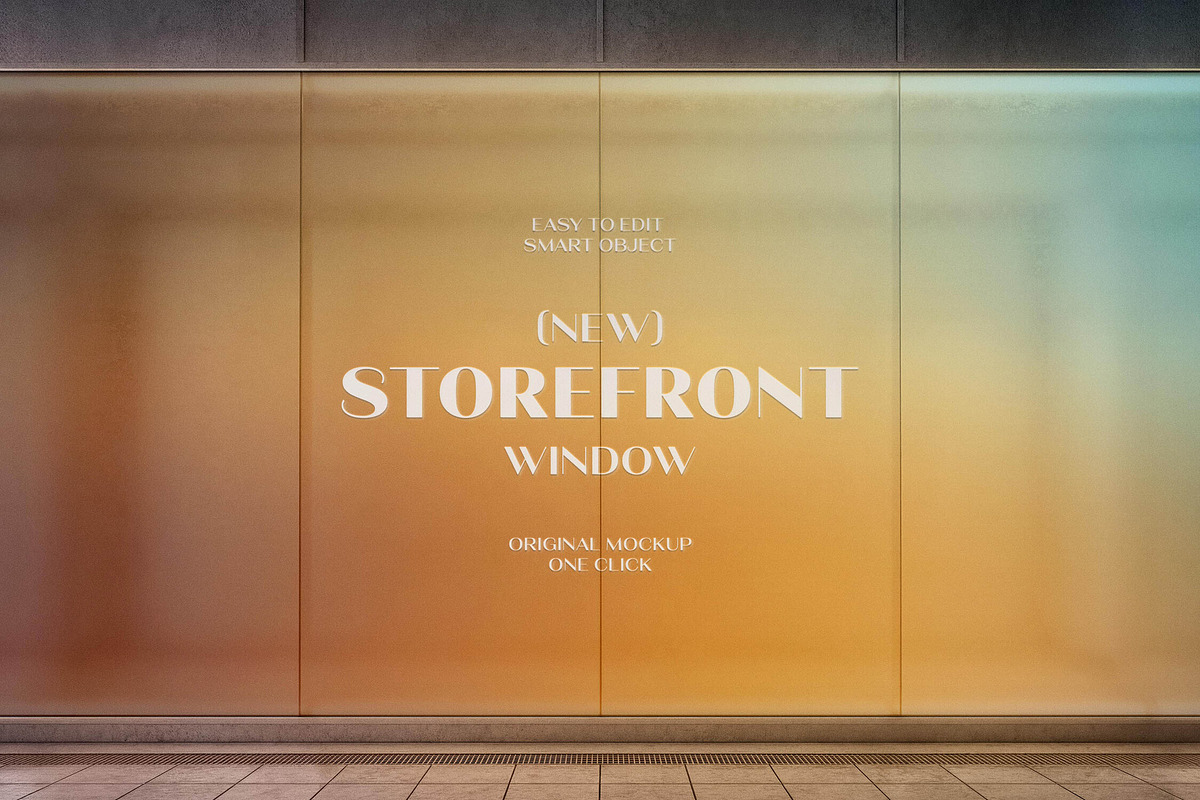 Lit Up Window Sticker Mockup, an Advertising Mockup by Design Squad
